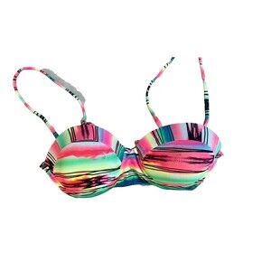 Forever 21 Women’s 2 pk Bikini Swim Tops! Neon Hot Pink & Teal Bandeau -Size S/M